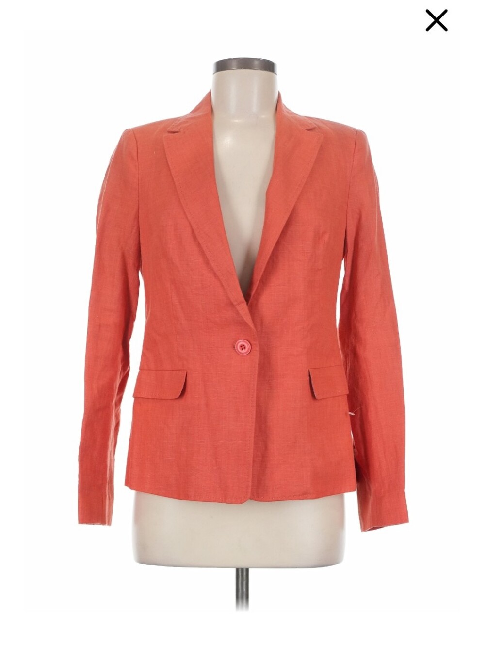 Zara Orange Linen Blend Women's Blazer